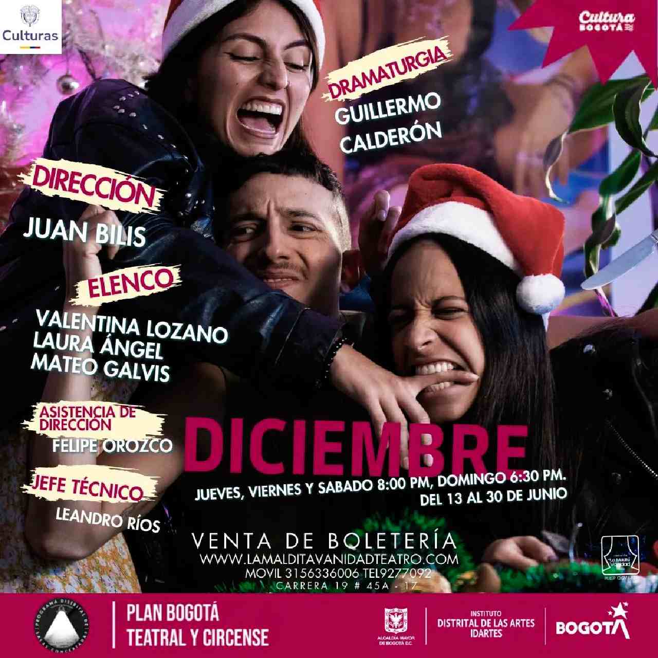 No te pierdas las últimas funciones de  «Diciembre» de  Juan Bilis en La Maldita Vanidad Teatro